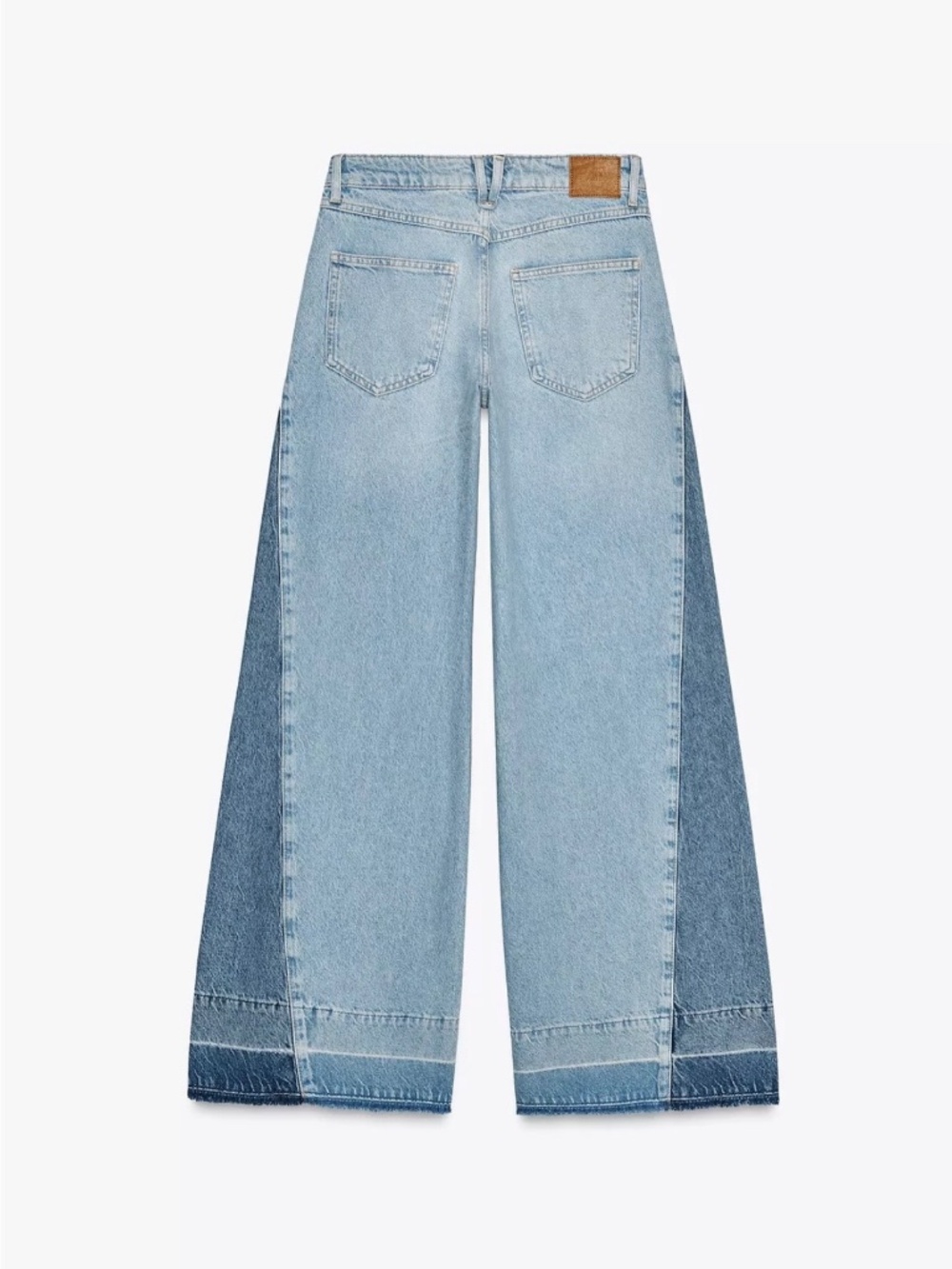 Zara Z1975 High Waist Wide Leg Combined Two tone Jeans Size 2 - Picture 5 of 10